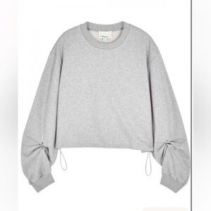 3.1 Phillip Lim Gray PIERCED SLEEVE SWEATSHIRT